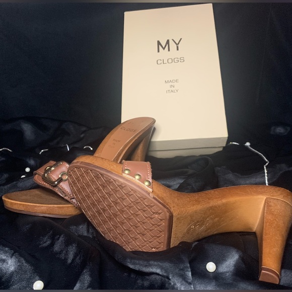 BROWN CLOGS, SIZE 41 EUR / 10 USA ZOCCOLI~ MY CLOGS~ MADE IN ITALY - Picture 6 of 6